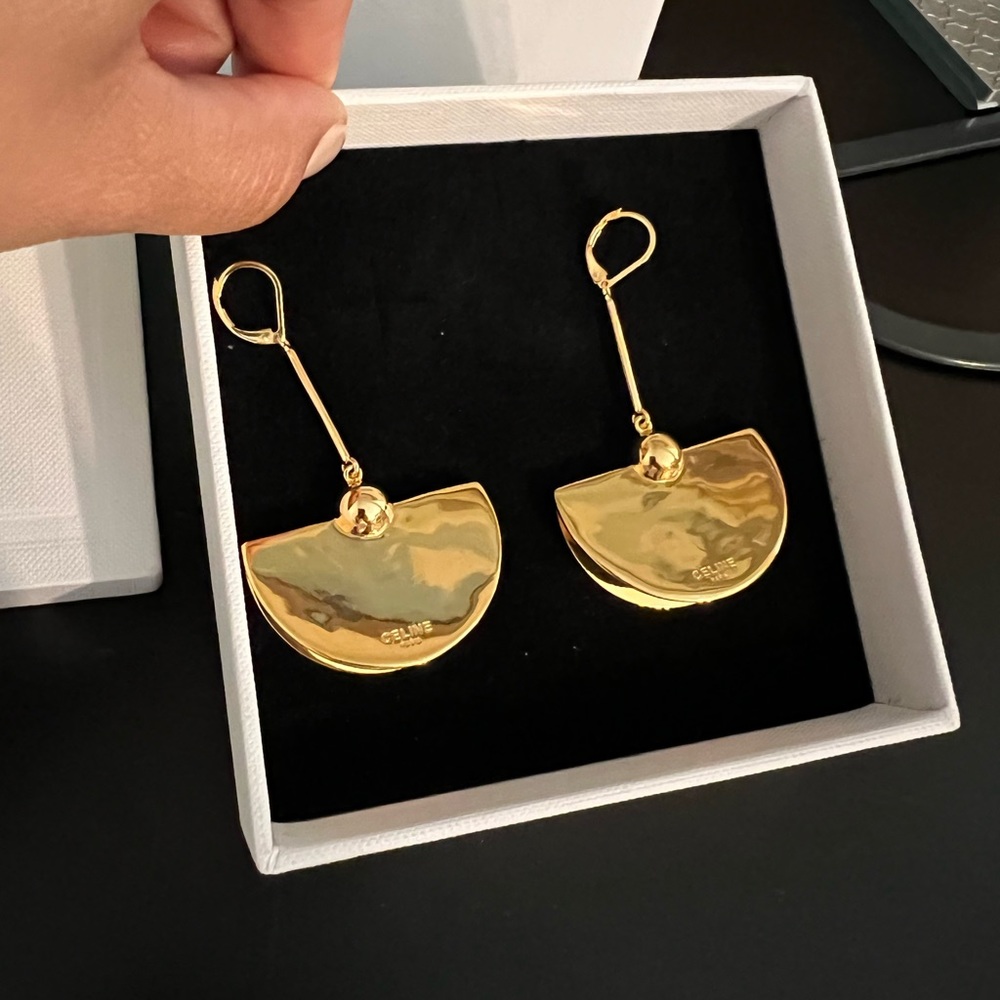 Celine Phoebe Philo Half Moon Drop Earrings - Picture 2 of 4